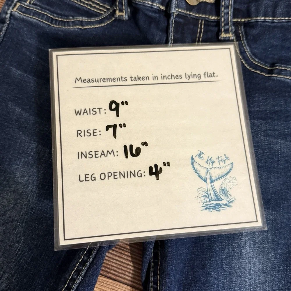 Hudson Boys Jeans Pants Size 4T Logo Flap Pocket Stitch Accent Dark Wash Stretch - Picture 4 of 6